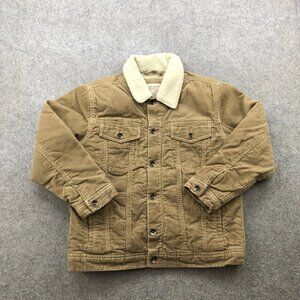 Old Navy Jacket Mens Medium Brown Corduroy Sherpa Lined Workwear Coat Surplus